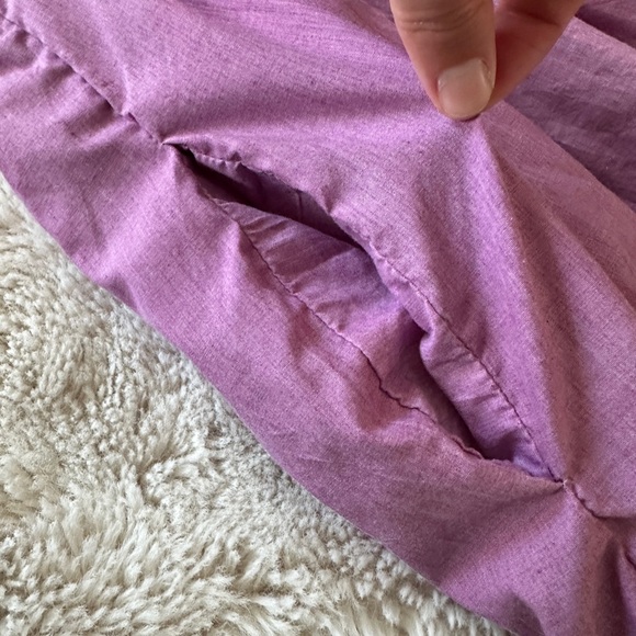 Unique Flour Sack Asymmetrical Purple Dress with Button Details - Picture 5 of 10